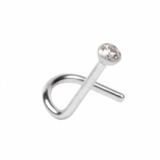 Ab Crystal Zircon Curved Nostril