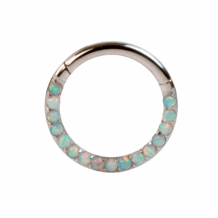 Front Opals Line Segment Ring