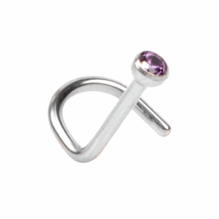 Curved Zirconia Amethyst Nostril
