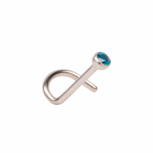 Curved Zirconia Aqua Blue Nostril
