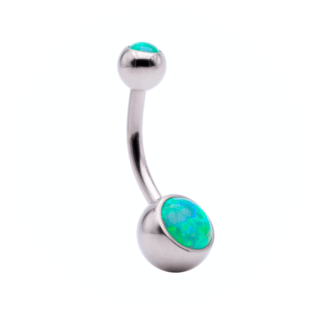 Belly Piercing Green Opal